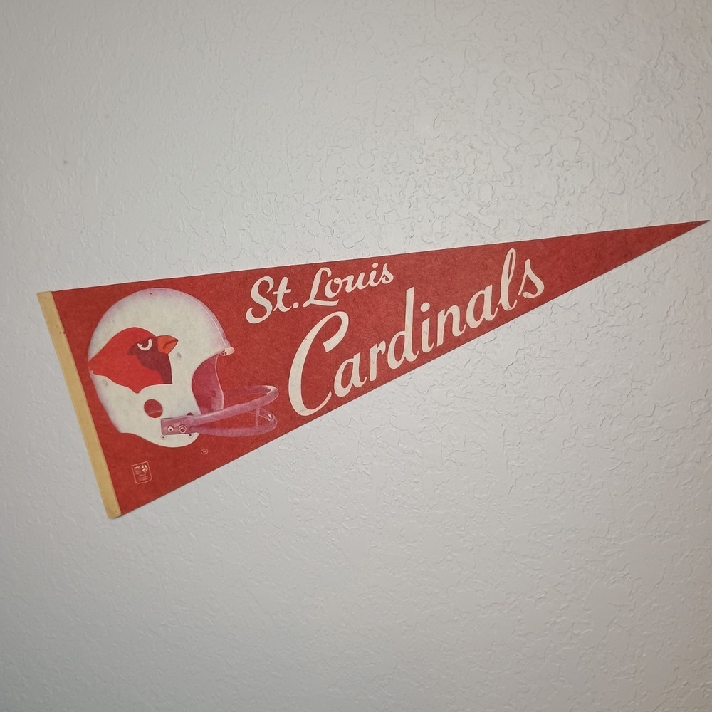 Vintage 1970s St Louis Cardinals NFL Football Felt Pennant White Helmet Logo 30"